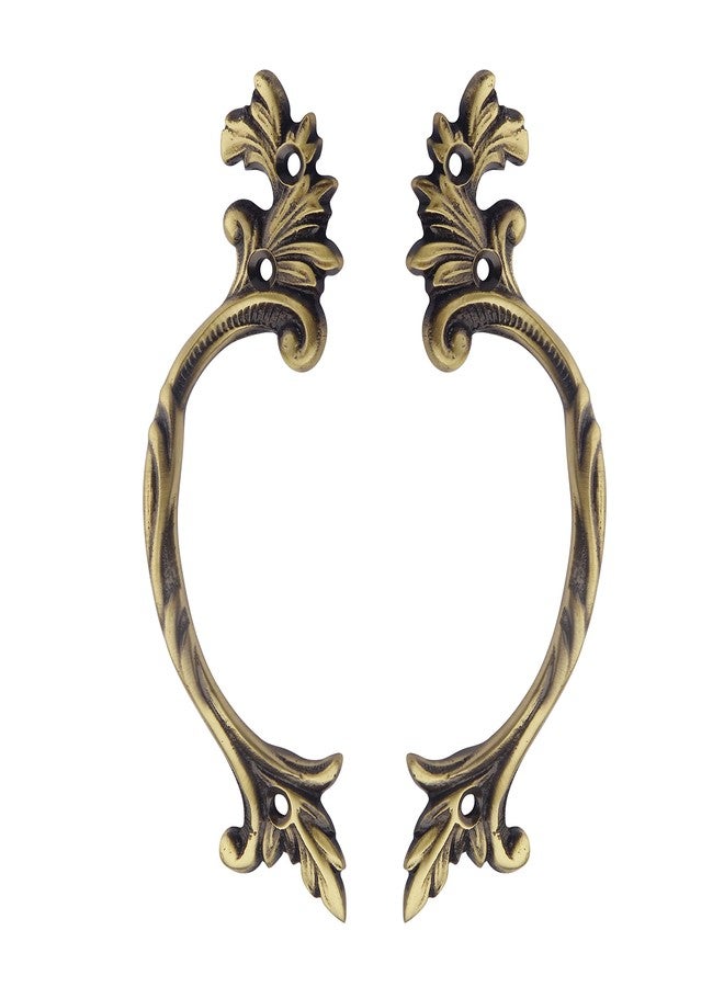 HOBKNOBS Ornate Antique Brass Cabinet Door Handle Pair 2 Pieces - Brownish Gold. - Image 1